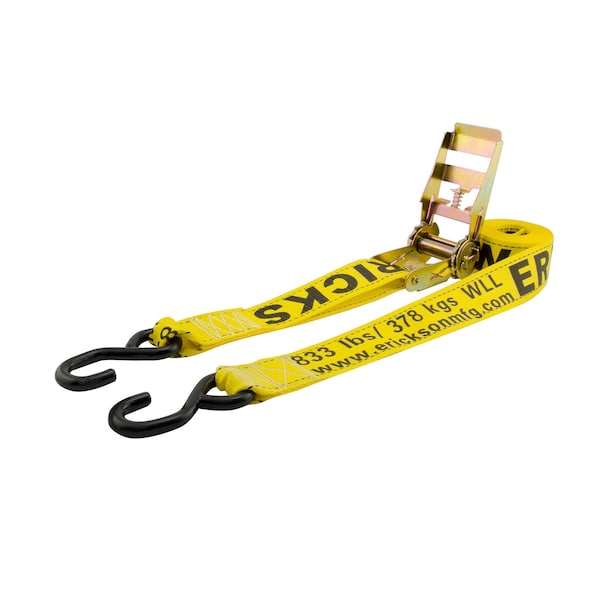 Erickson 2"X15Ft 2500 lb Ratchet Strap Vinyl Coated Hks Bulk Yellow 52100 - main